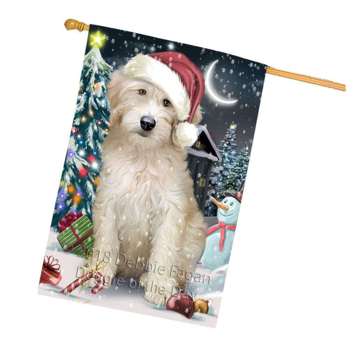 Have a Holly Jolly Goldendoodle Dog Christmas  House Flag FLG51788
