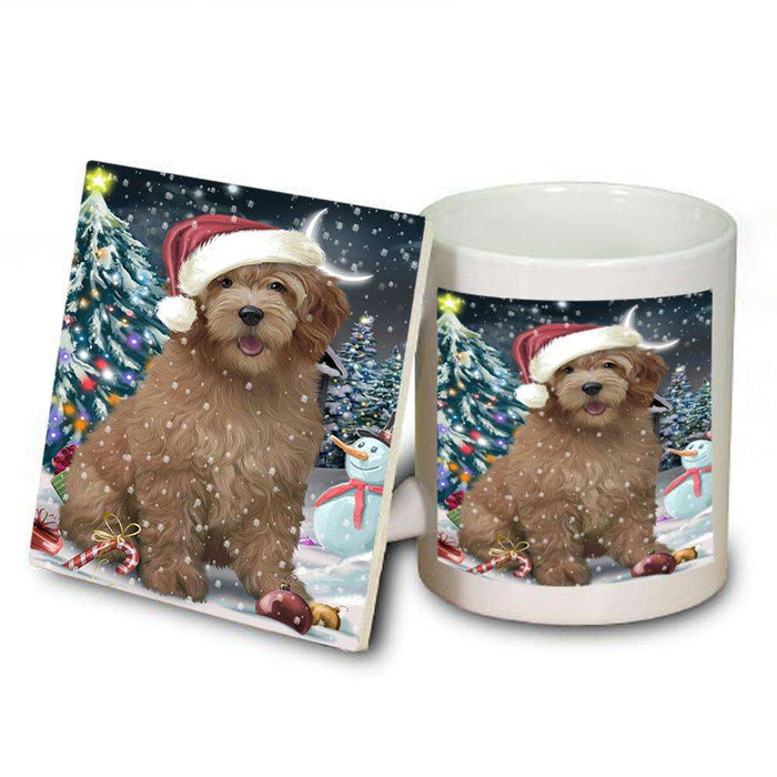 Have a Holly Jolly Goldendoodle Dog Christmas  Mug and Coaster Set MUC51646