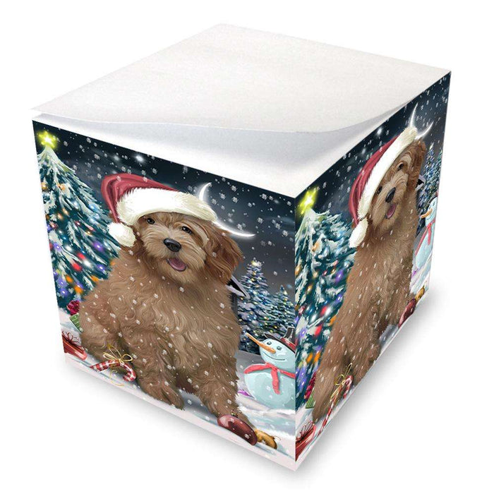 Have a Holly Jolly Goldendoodle Dog Christmas  Note Cube NOC51654
