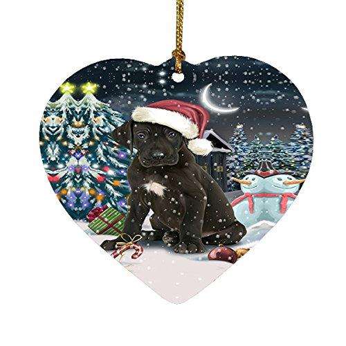 Have a Holly Jolly Great Dane Dog Christmas Heart Ornament POR1820