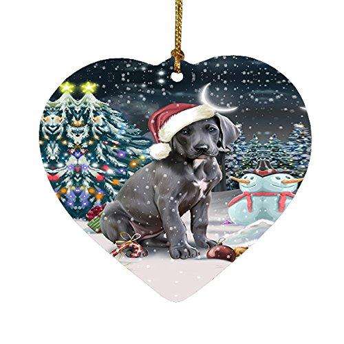 Have a Holly Jolly Great Dane Dog Christmas Heart Ornament POR1821