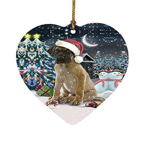 Have a Holly Jolly Great Dane Dog Christmas Heart Ornament POR1822