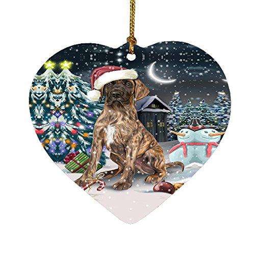 Have a Holly Jolly Great Dane Dog Christmas Heart Ornament POR1823