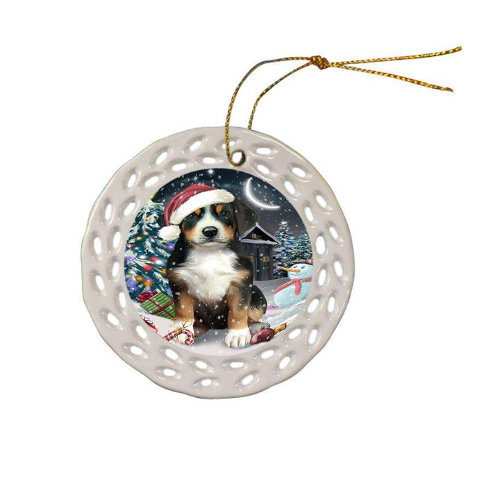Have a Holly Jolly Greater Swiss Mountain Dog Christmas  Ceramic Doily Ornament DPOR51656