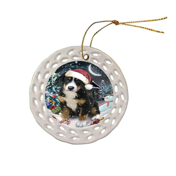 Have a Holly Jolly Greater Swiss Mountain Dog Christmas  Ceramic Doily Ornament DPOR51657