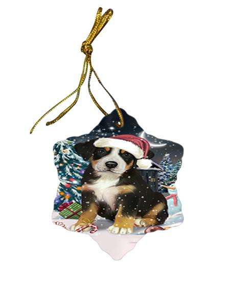Have a Holly Jolly Greater Swiss Mountain Dog Christmas  Star Porcelain Ornament SPOR51649