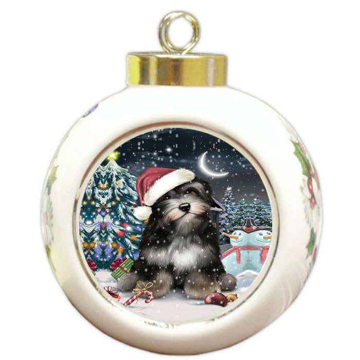 Have a Holly Jolly Havanese Dog Christmas Round Ball Ornament POR730