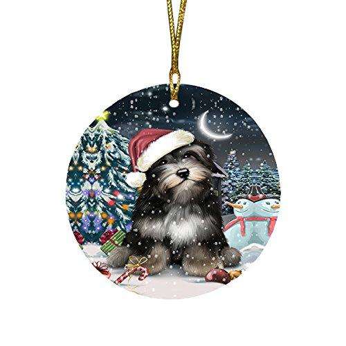 Have a Holly Jolly Havanese Dog Christmas Round Flat Ornament POR1294