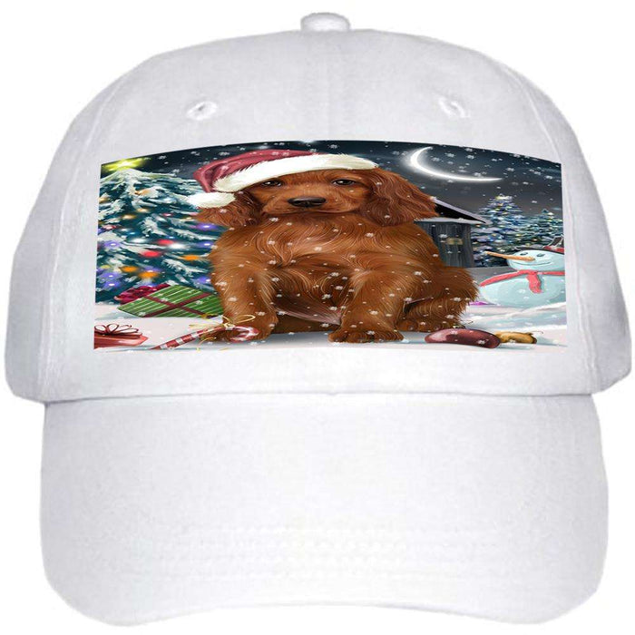 Have a Holly Jolly Irish Setter Dog Christmas Ball Hat Cap HAT58716