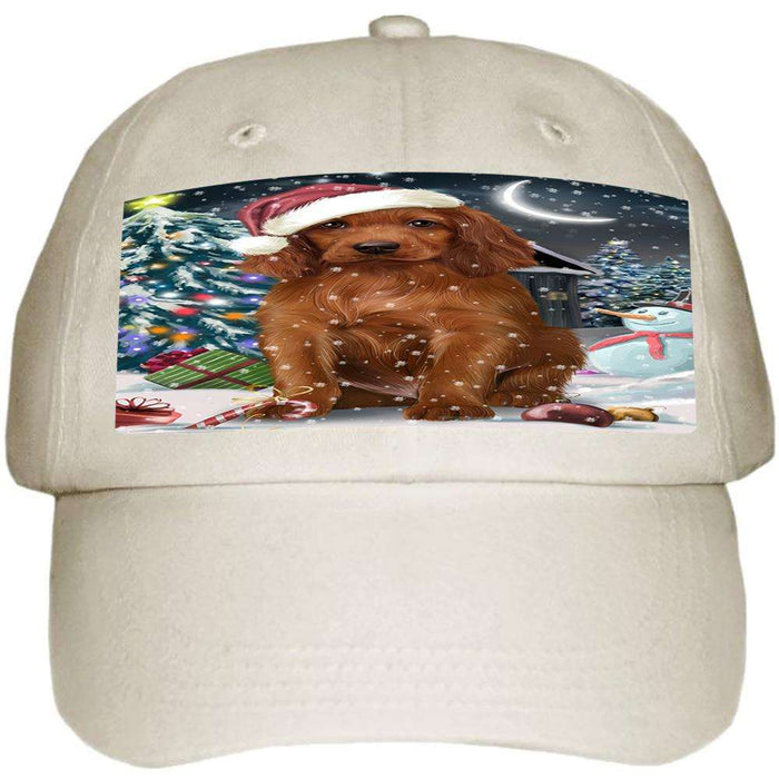 Have a Holly Jolly Irish Setter Dog Christmas Ball Hat Cap HAT58716