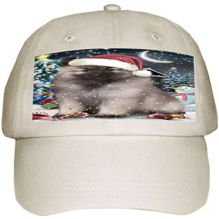 Have a Holly Jolly Keeshond Dog Christmas Ball Hat Cap HAT58734