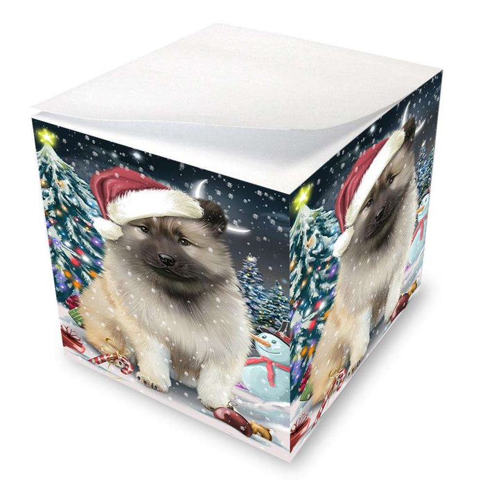 Have a Holly Jolly Keeshond Dog Christmas  Note Cube NOC51665