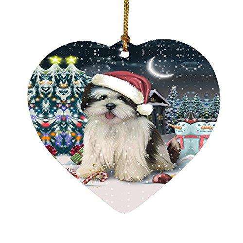 Have a Holly Jolly Lhasa Apso Dog Christmas Heart Ornament POR1952