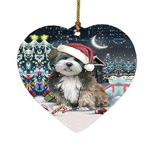 Have a Holly Jolly Lhasa Apso Dog Christmas Heart Ornament POR1953