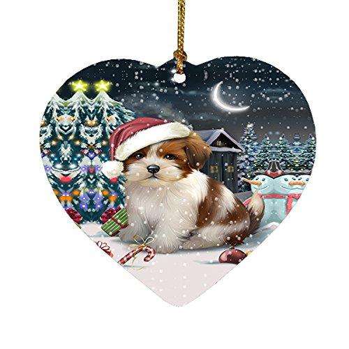 Have a Holly Jolly Lhasa Apso Dog Christmas Heart Ornament POR1955