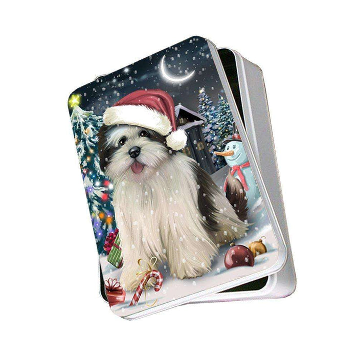 Have a Holly Jolly Lhasa Apso Dog Christmas Photo Storage Tin PTIN0245