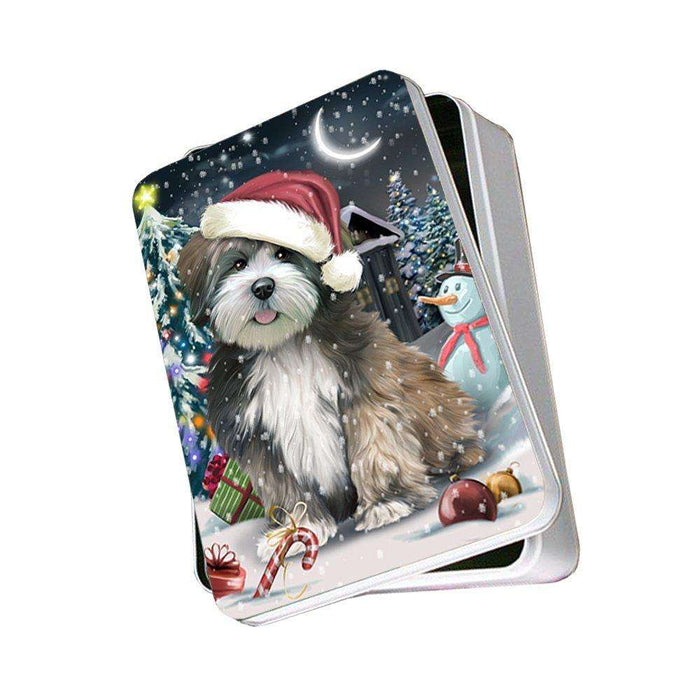 Have a Holly Jolly Lhasa Apso Dog Christmas Photo Storage Tin PTIN0246