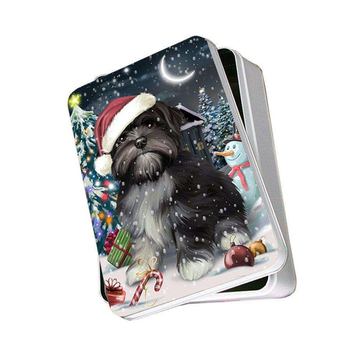 Have a Holly Jolly Lhasa Apso Dog Christmas Photo Storage Tin PTIN0247