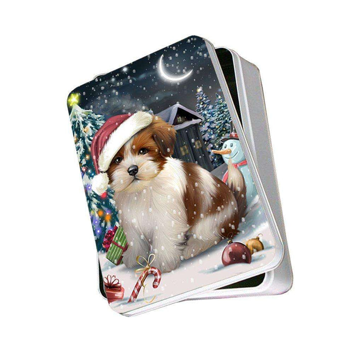 Have a Holly Jolly Lhasa Apso Dog Christmas Photo Storage Tin PTIN0248