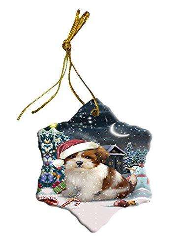 Have a Holly Jolly Lhasa Apso Dog Christmas Star Ornament POR2548