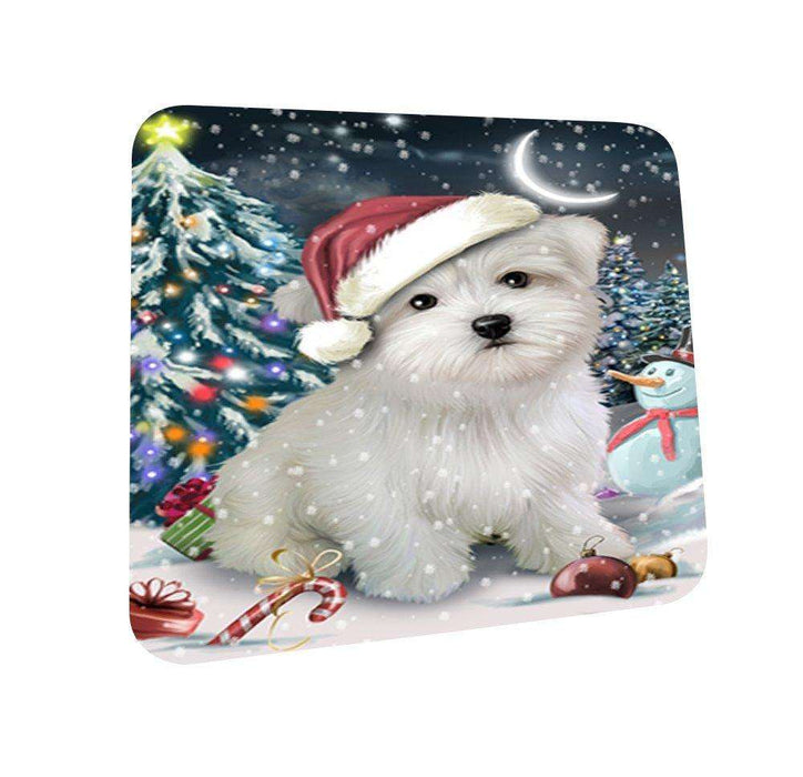 Have a Holly Jolly Maltese Dog Christmas Coasters CST155 (Set of 4)