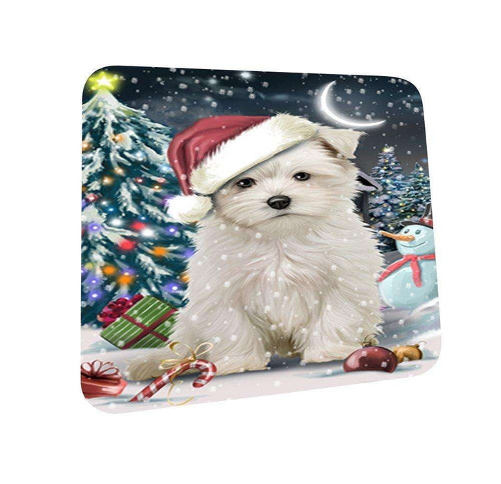 Have a Holly Jolly Maltese Dog Christmas Coasters CST156 (Set of 4)