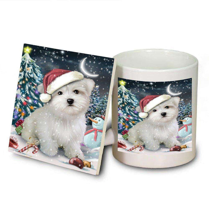 Have a Holly Jolly Maltese Dog Christmas Mug and Coaster Set MUC0249