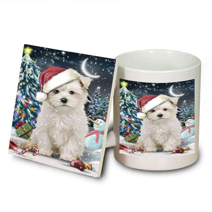 Have a Holly Jolly Maltese Dog Christmas Mug and Coaster Set MUC0250