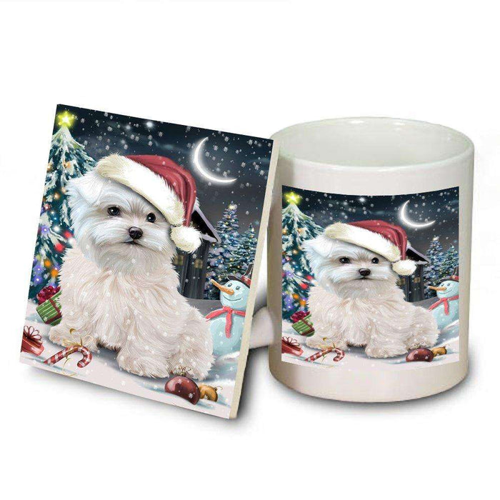 Have a Holly Jolly Maltese Dog Christmas Mug and Coaster Set MUC0251