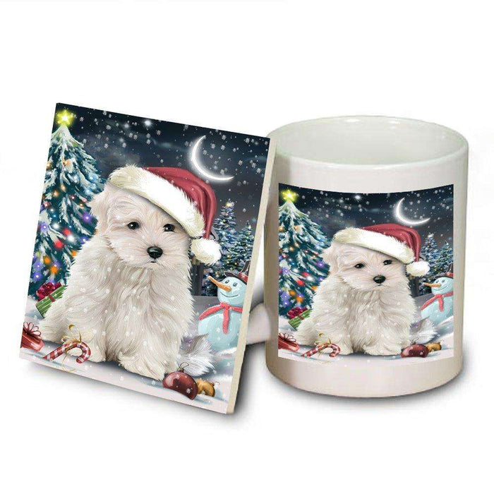Have a Holly Jolly Maltese Dog Christmas Mug and Coaster Set MUC0252