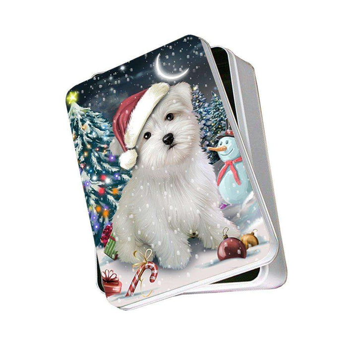 Have a Holly Jolly Maltese Dog Christmas Photo Storage Tin PTIN0249