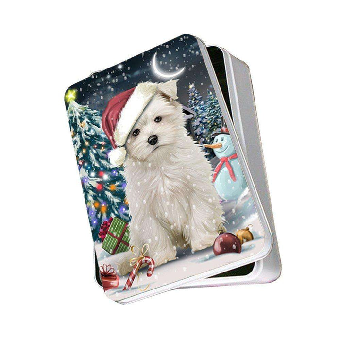 Have a Holly Jolly Maltese Dog Christmas Photo Storage Tin PTIN0250