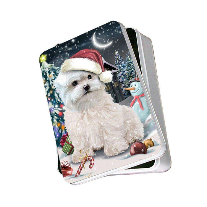 Have a Holly Jolly Maltese Dog Christmas Photo Storage Tin PTIN0251