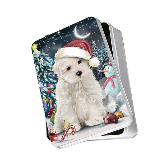 Have a Holly Jolly Maltese Dog Christmas Photo Storage Tin PTIN0252