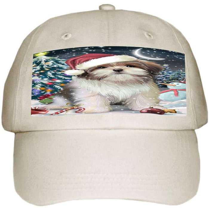 Have a Holly Jolly Malti Tzu Dog Christmas Ball Hat Cap HAT58743