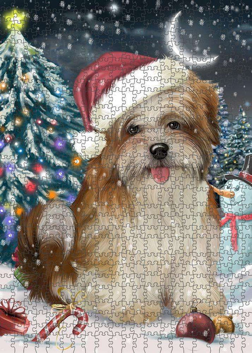 Have a Holly Jolly Malti Tzu Dog Christmas Puzzle with Photo Tin PUZL59091