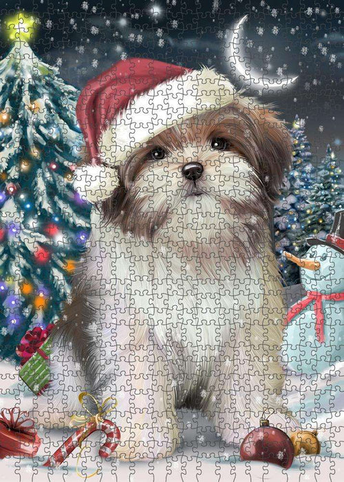 Have a Holly Jolly Malti Tzu Dog Christmas Puzzle with Photo Tin PUZL59097