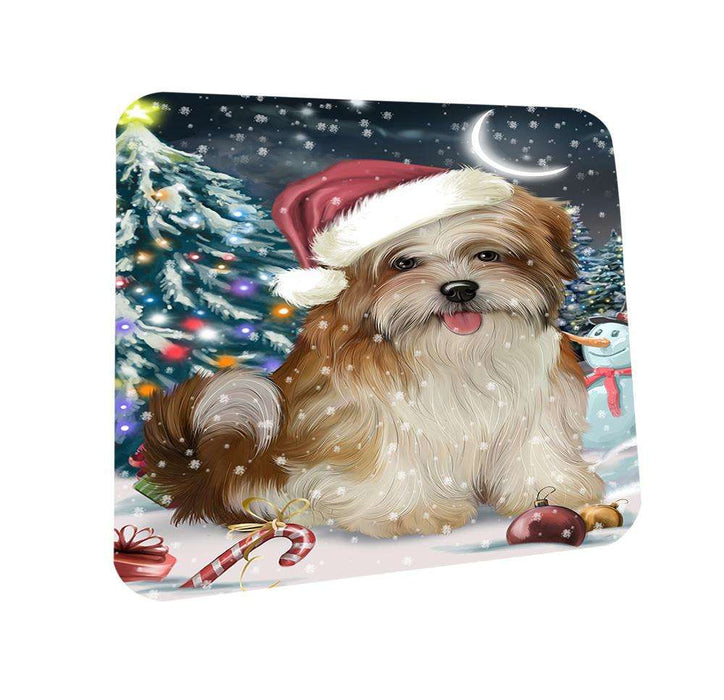 Have a Holly Jolly Malti Tzu Dog Christmas  Coasters Set of 4 CST51627