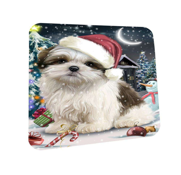 Have a Holly Jolly Malti Tzu Dog Christmas  Coasters Set of 4 CST51628