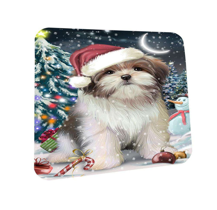 Have a Holly Jolly Malti Tzu Dog Christmas  Coasters Set of 4 CST51629