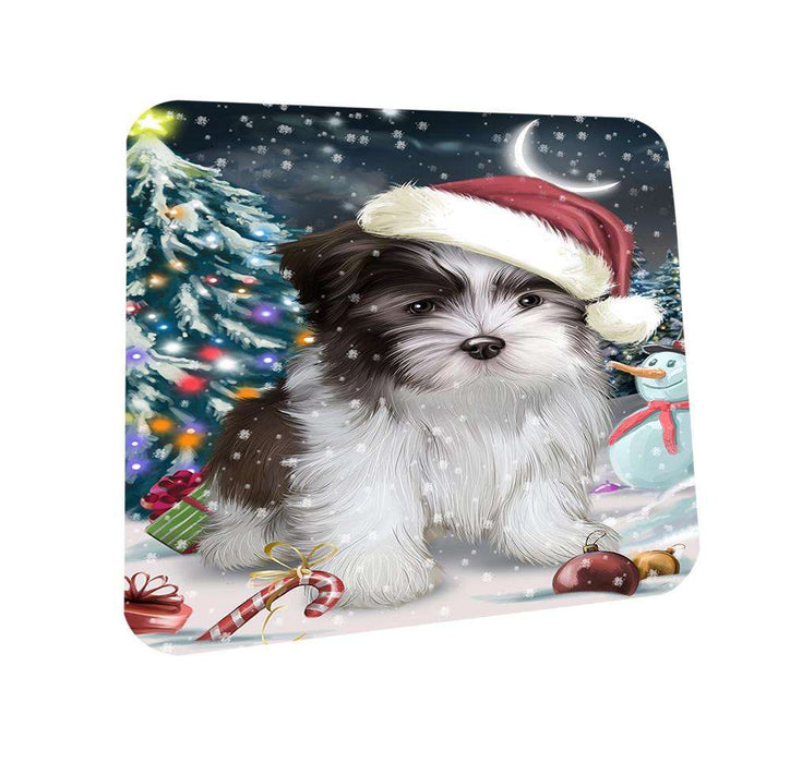 Have a Holly Jolly Malti Tzu Dog Christmas  Coasters Set of 4 CST51630