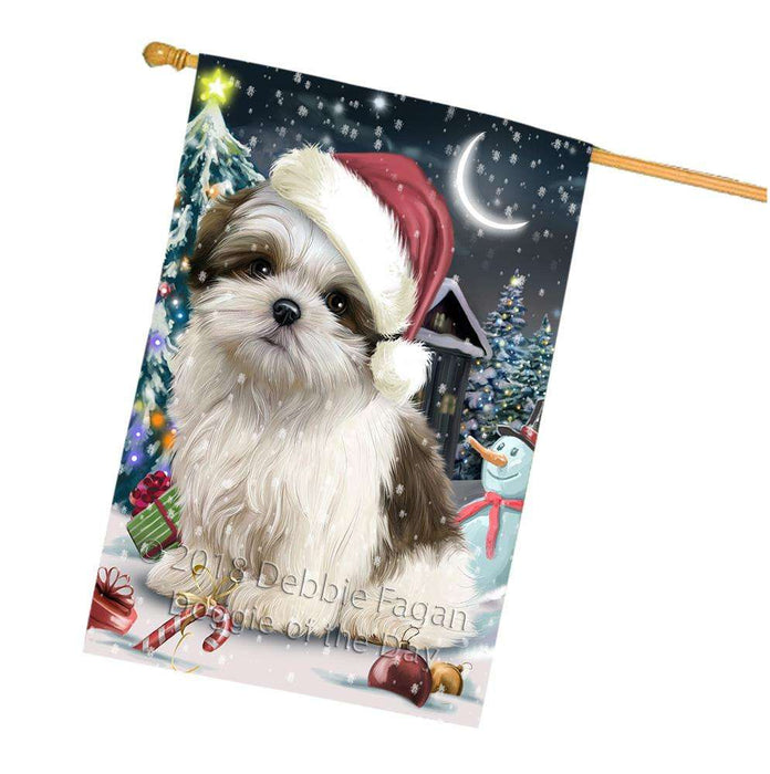Have a Holly Jolly Malti Tzu Dog Christmas  House Flag FLG51802