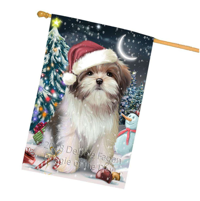 Have a Holly Jolly Malti Tzu Dog Christmas  House Flag FLG51803