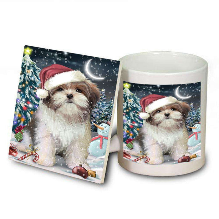 Have a Holly Jolly Malti Tzu Dog Christmas  Mug and Coaster Set MUC51662