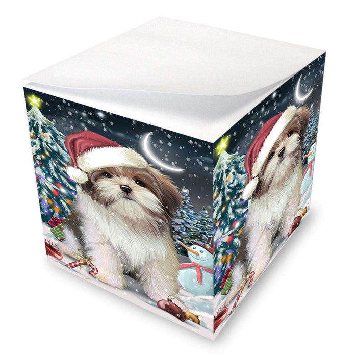Have a Holly Jolly Malti Tzu Dog Christmas  Note Cube NOC51670