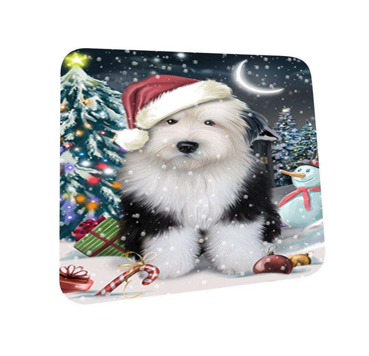 Have a Holly Jolly Old English Sheepdog Christmas Coasters CST159 (Set of 4)