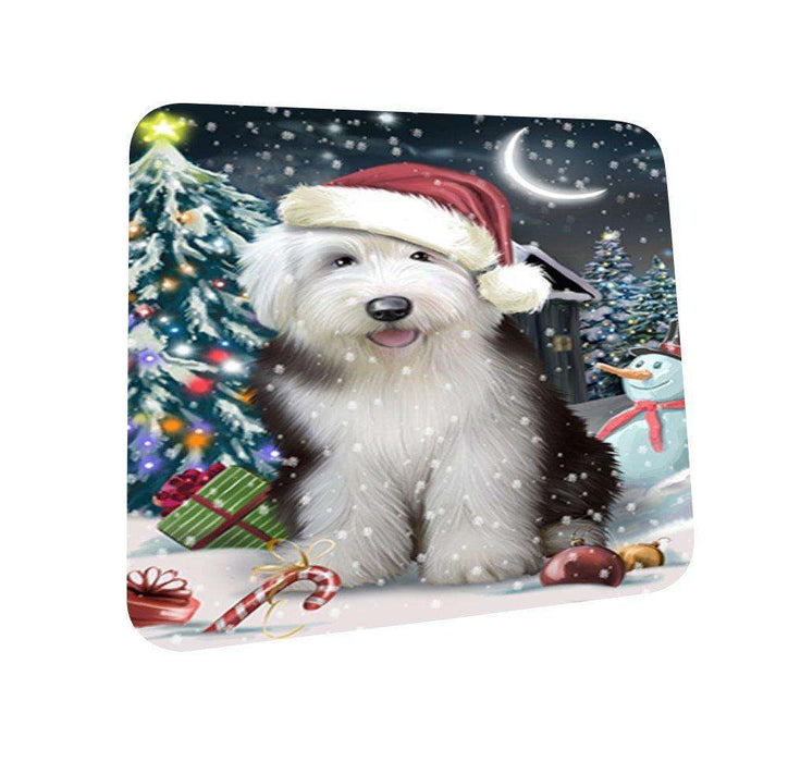 Have a Holly Jolly Old English Sheepdog Christmas Coasters CST160 (Set of 4)