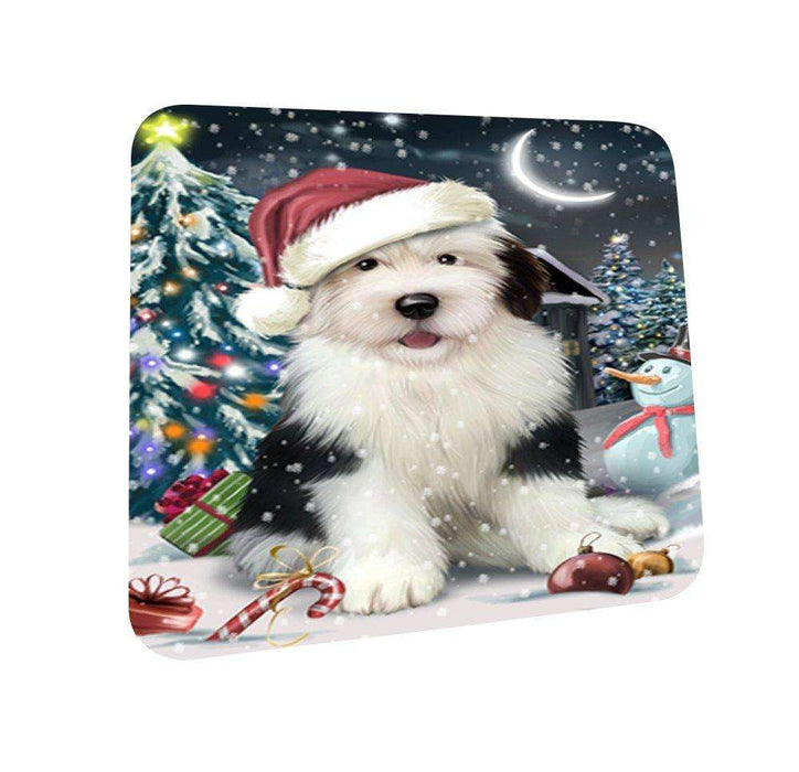 Have a Holly Jolly Old English Sheepdog Christmas Coasters CST161 (Set of 4)