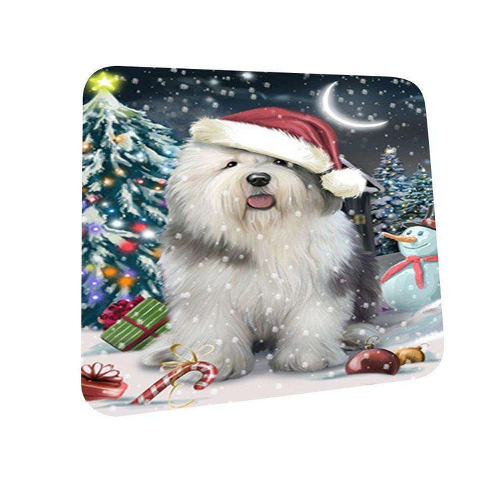 Have a Holly Jolly Old English Sheepdog Christmas Coasters CST162 (Set of 4)