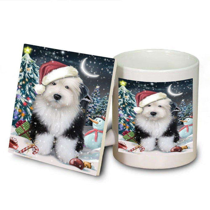 Have a Holly Jolly Old English Sheepdog Christmas Mug and Coaster Set MUC0253